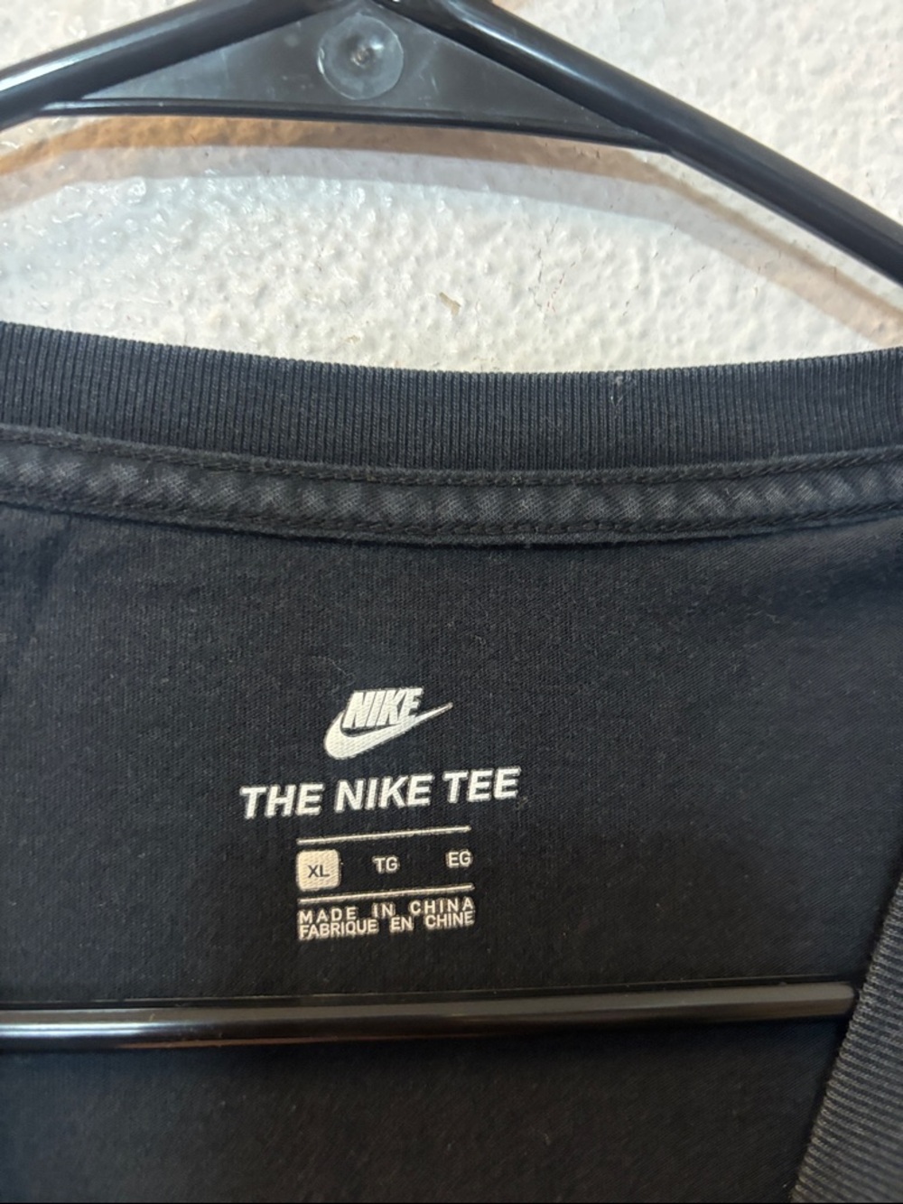 Nike Black Tee with White Swoosh and Sleeve Stripes - Picture 4 of 7